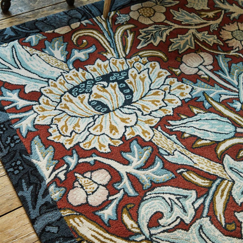 Wool Floral Area Rug, Rectangle 5'7" x 7'10"