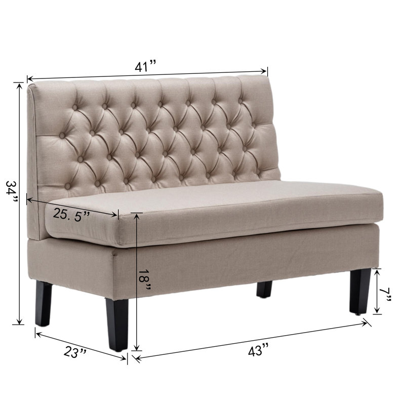 Canapé 43 "sans accoudoirs, Mélange de lin beige
