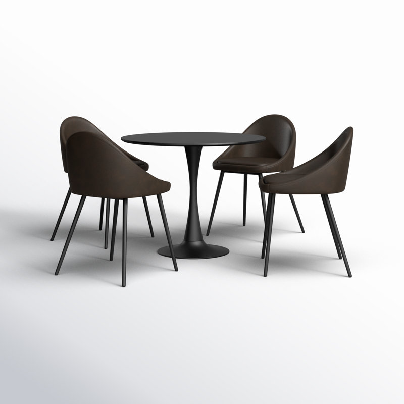Cobos Pedestal Dining Set, Dark Brown
