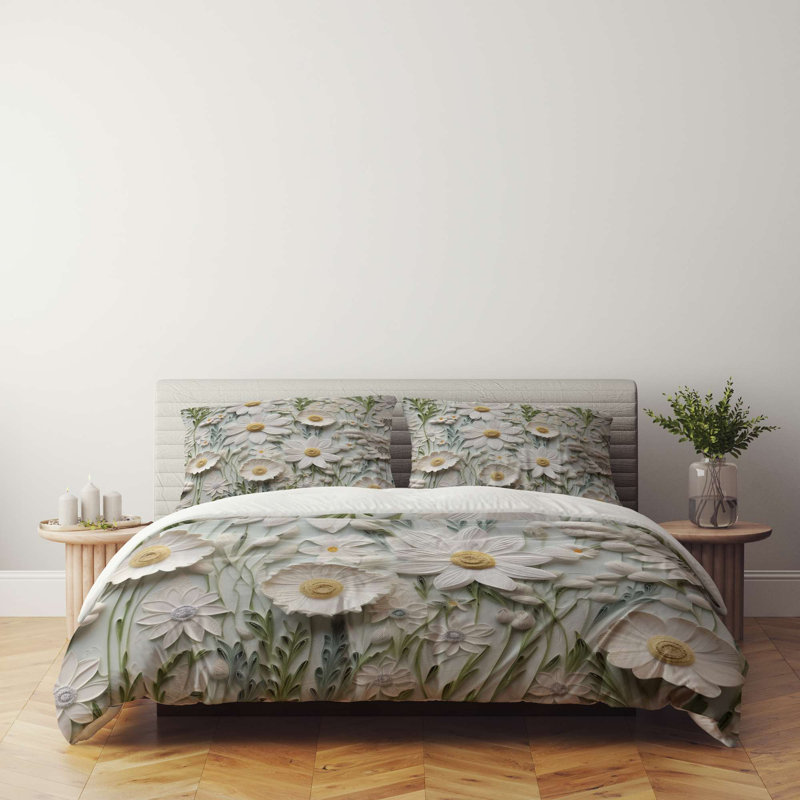 Ensemble de housse de couette, Multicolore floral 32, Housse de couette très grand / très grand califo