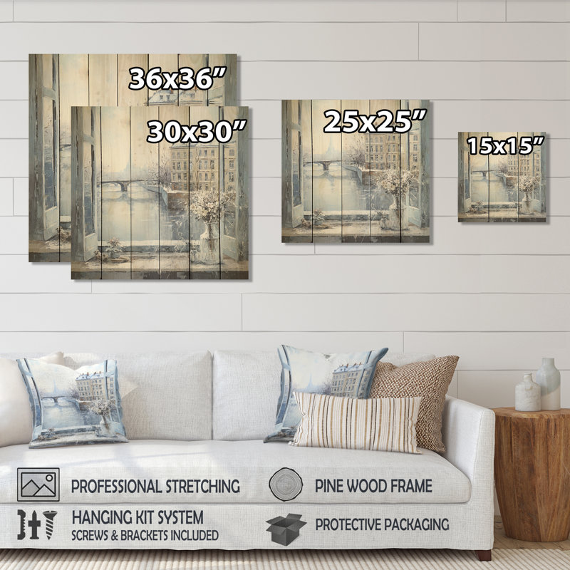Winter Winter Eiffel Tower City Charm VI - City Paris sur impression sur bois, H 30 po x l 30 po