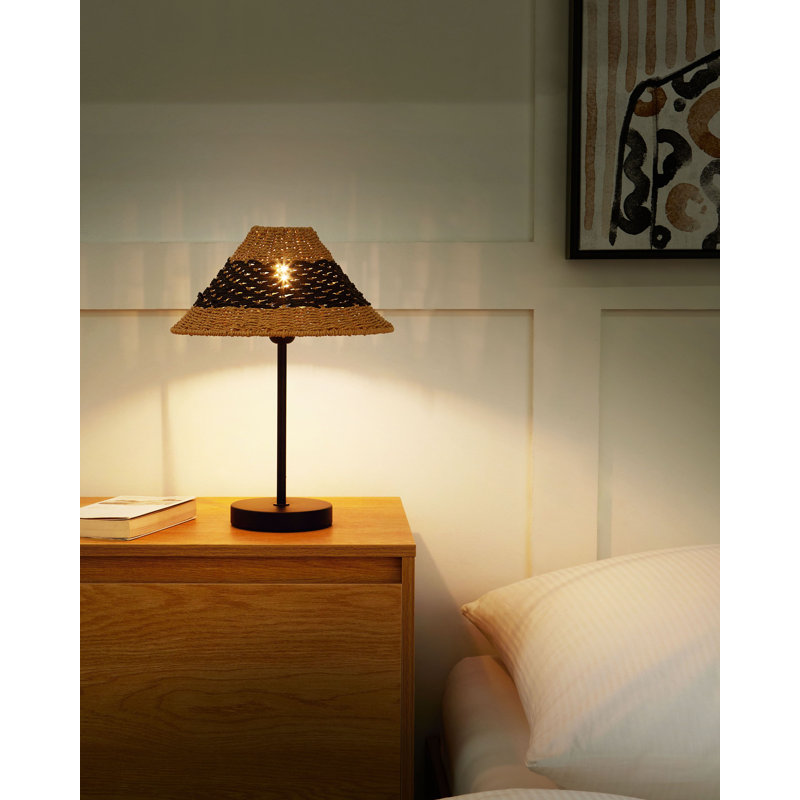 Ameenah Iron Table Lamp, Brown/Beioge