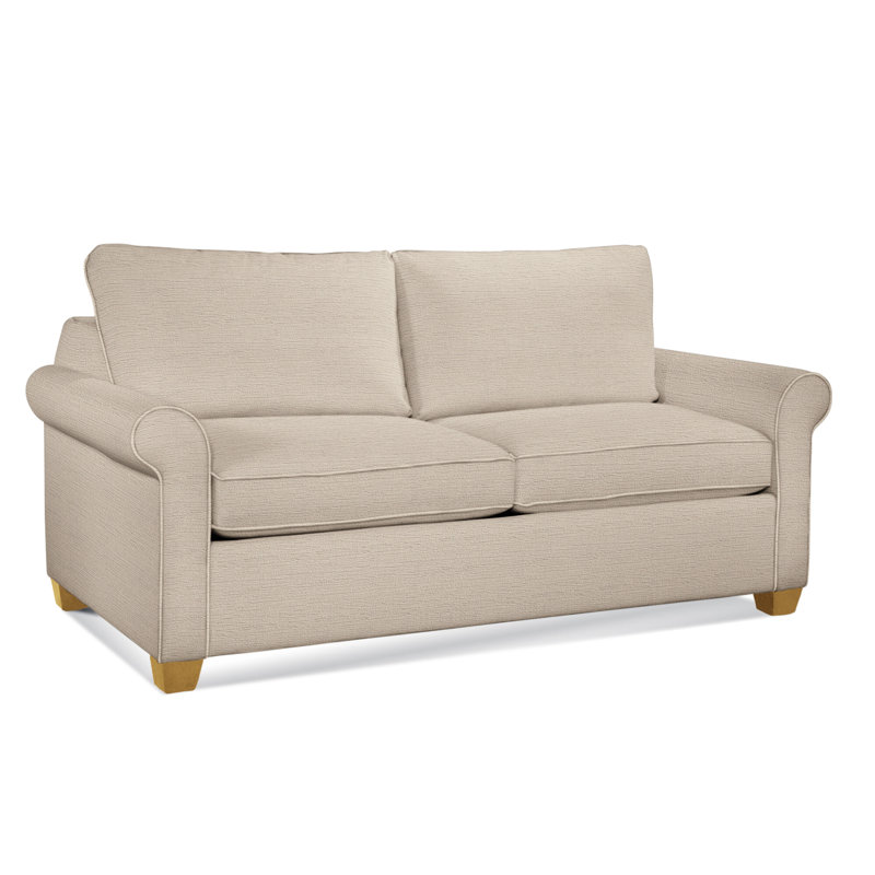 Park Lane Upholstered 58'' Sofa, Honey Finish, Elite Ivory; 0321-91