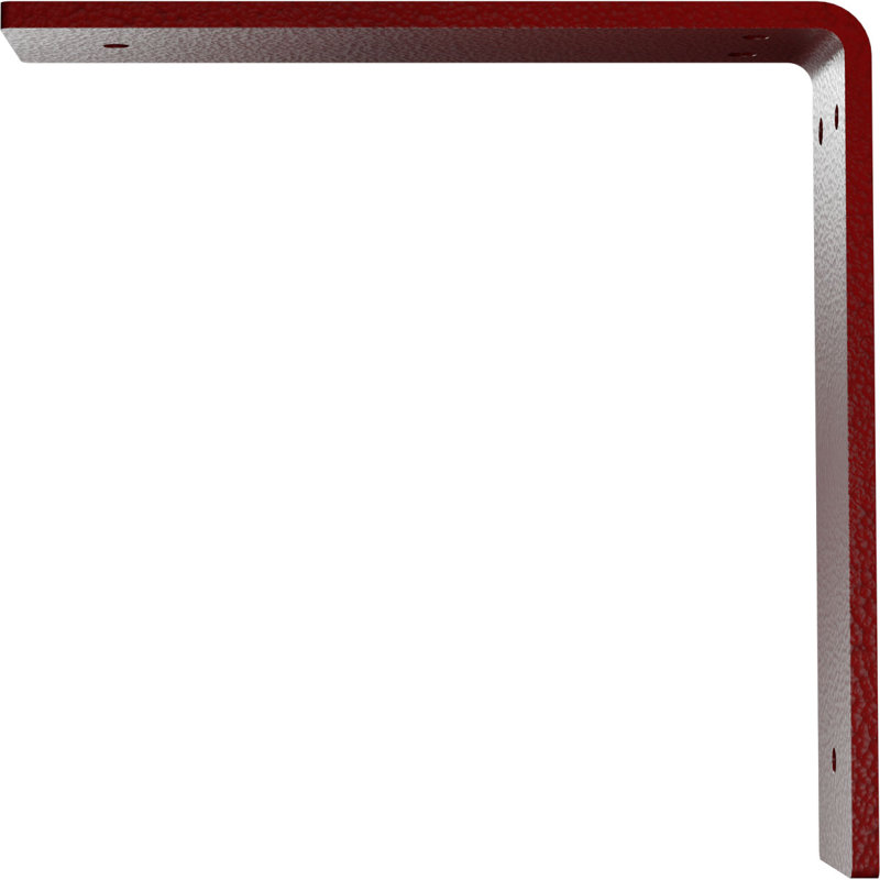 2"W x 8"D x 8"H Hamilton Steel Bracket, Hammered Bright Red, 8" H x 2" W x 8" D, Hammered Bright Red