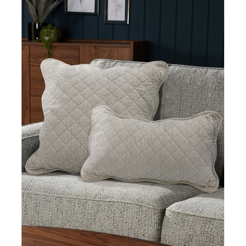 Mundo Geometric Rectangular Lumbar Cushion, Cream