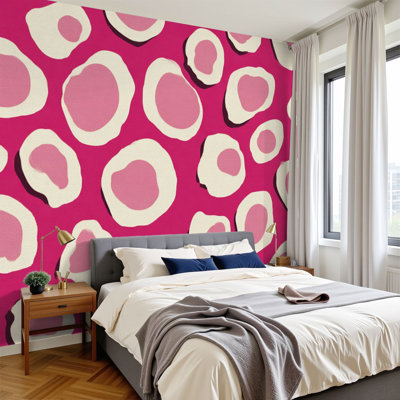 Peel and Stick Wallpaper Wall Mural creative leopard seamless pink color Wall Art Self Adhesive and Removable