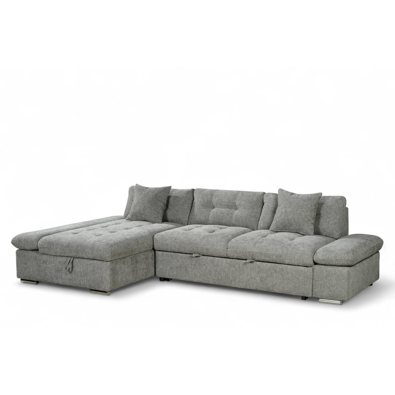 Aayush 4 Seater Sofa Bed, Left Hand Facing, Grey