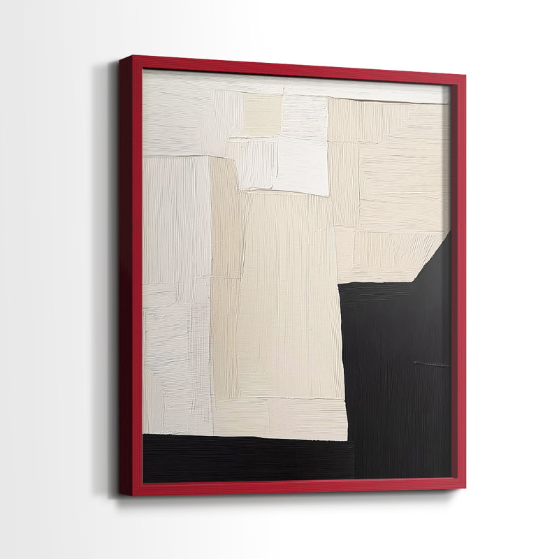 "ABSTRACT Series DCLVI" par J Paul, H 11 po x l 9 po, Rouge