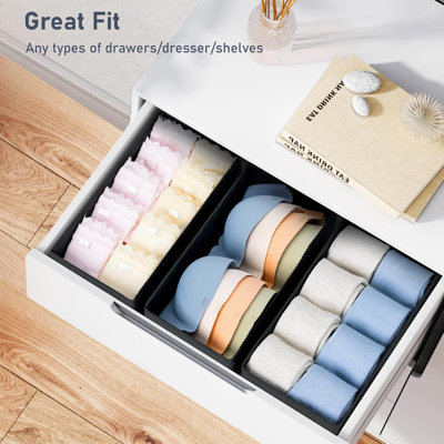 Drawer Organizer For Clothes - Underwear, Socks, Bras, Belts, And Baby Items Storage Box With Open Design And Side Insert Cardboard For Easy Setup And Durability