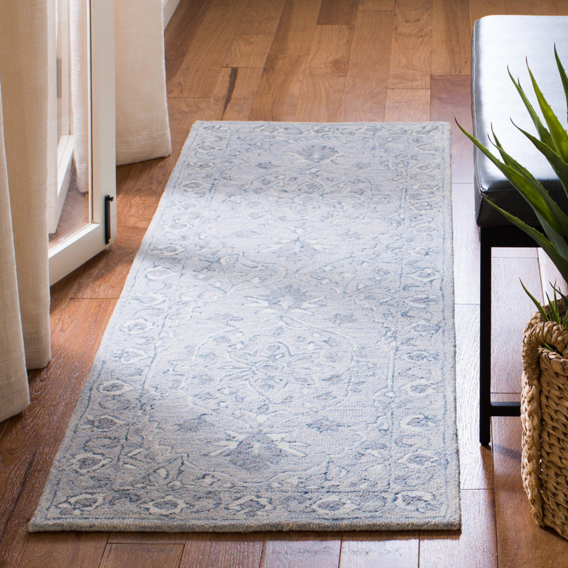 Tapis oriental en laine et coton touffeté à la main Daggett, Tapis de couloir 2 pi 3 po x 7 pi