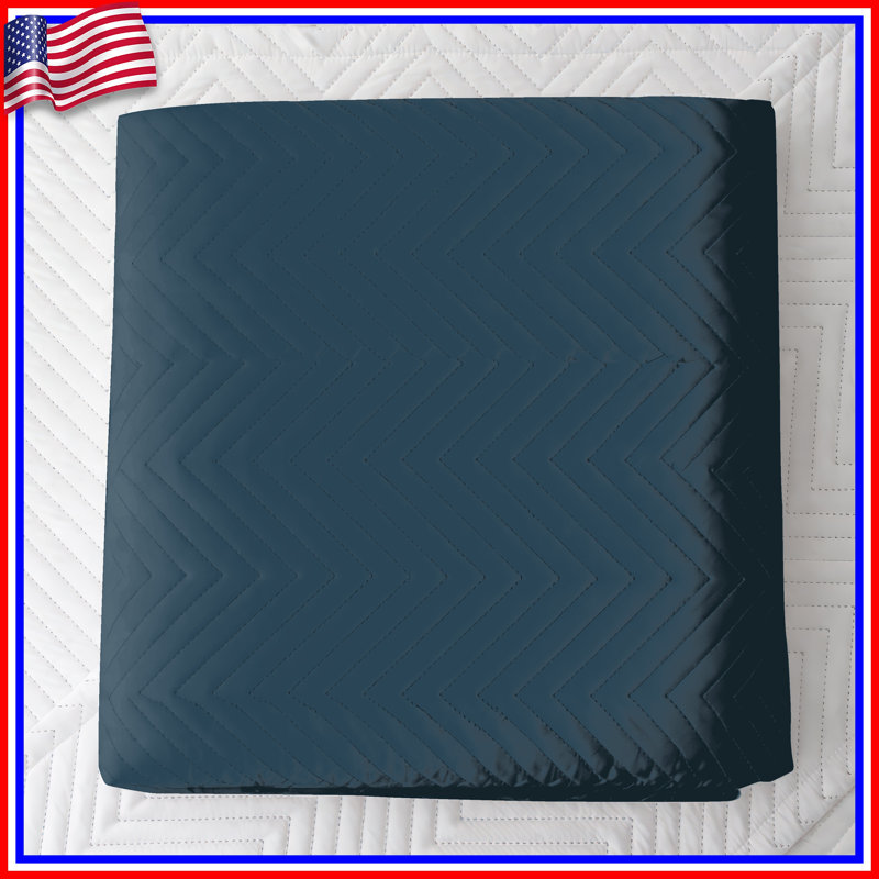 Solid Blue Background Quilted Bedspread All Sizes, King