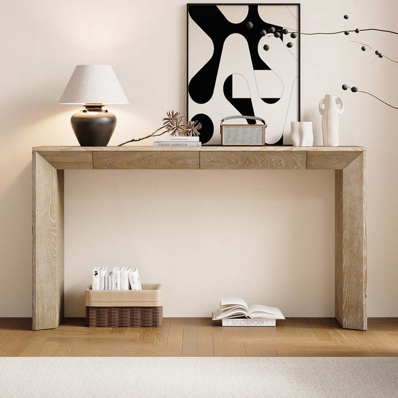 Console avec 2 tiroirs Farmhouse, Naturel