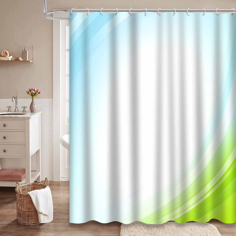Rideau de douche à motif abstrait dégradé coloré avec 12 crochets, L 72 po x l 78 po