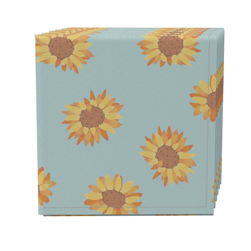 Cotton Twill Floral Square Napkin