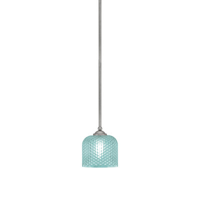 Mini-luminaire suspendu suspendu Zilo, verre turquoise 6 po