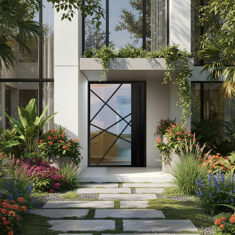 Portes d'entrée vitrées isolées en verre 60 po x 80 po