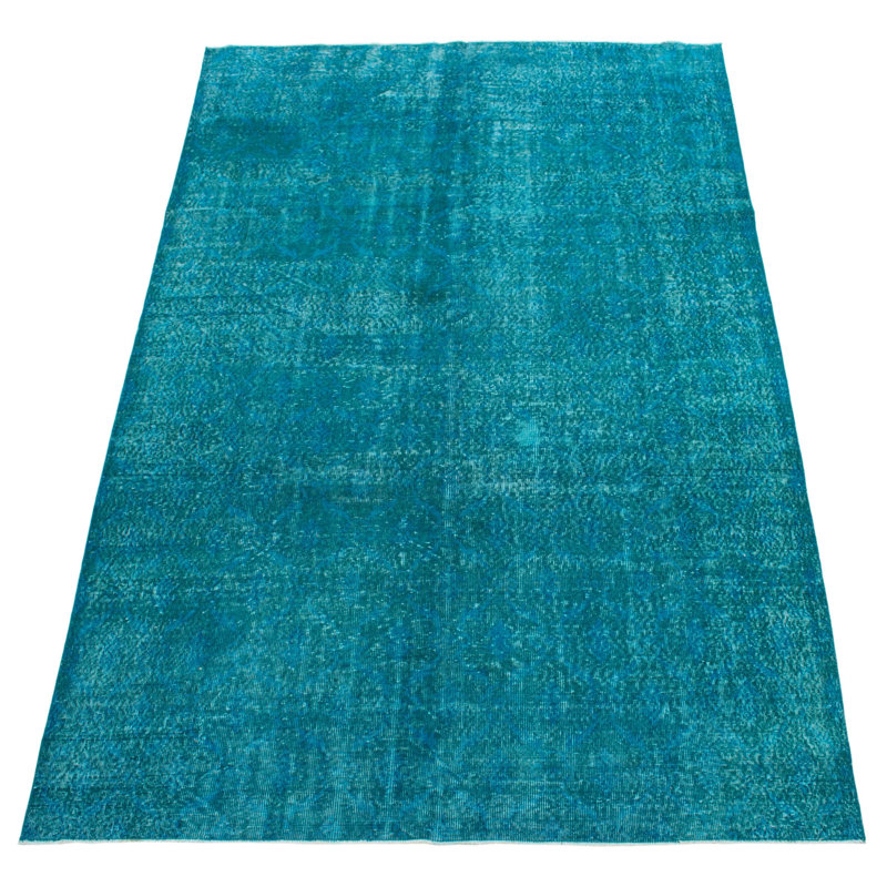 Tapis turquoise à transition de couleur 6 pi 7 po x 10 pi 6 po