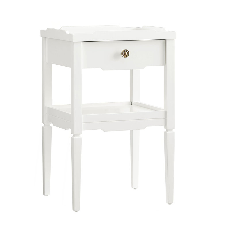 Table de chevet 1 tiroir Foley, Blanc