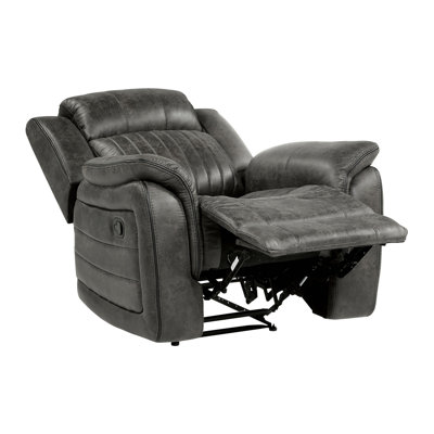 Classic 1Pc Reclining Chair Plush Comfort Pillow-Top Arms Vertical Tufting Solid Wood Transitional Living Room Furniture