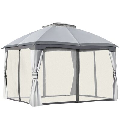 12' W x 10' D Metal Patio Gazebo -  Outsunny, 84C-210GY