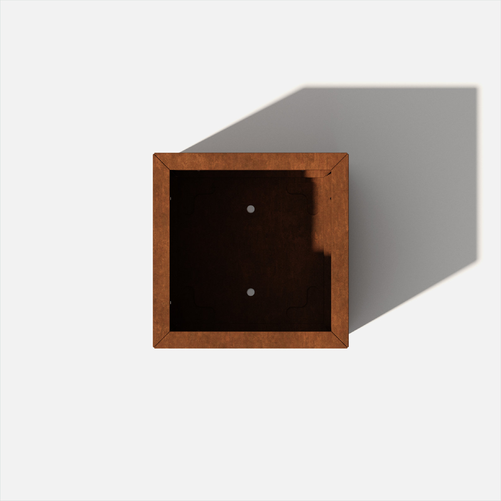 Corten Steel Series Planter Box, 18" H x 17" W x 17" D