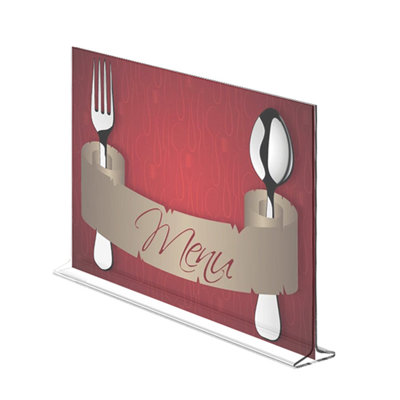 17" x 11" Clear Polystyrene Sign Holder Picture Frame Photo Menu Holder Countertop Display Rack