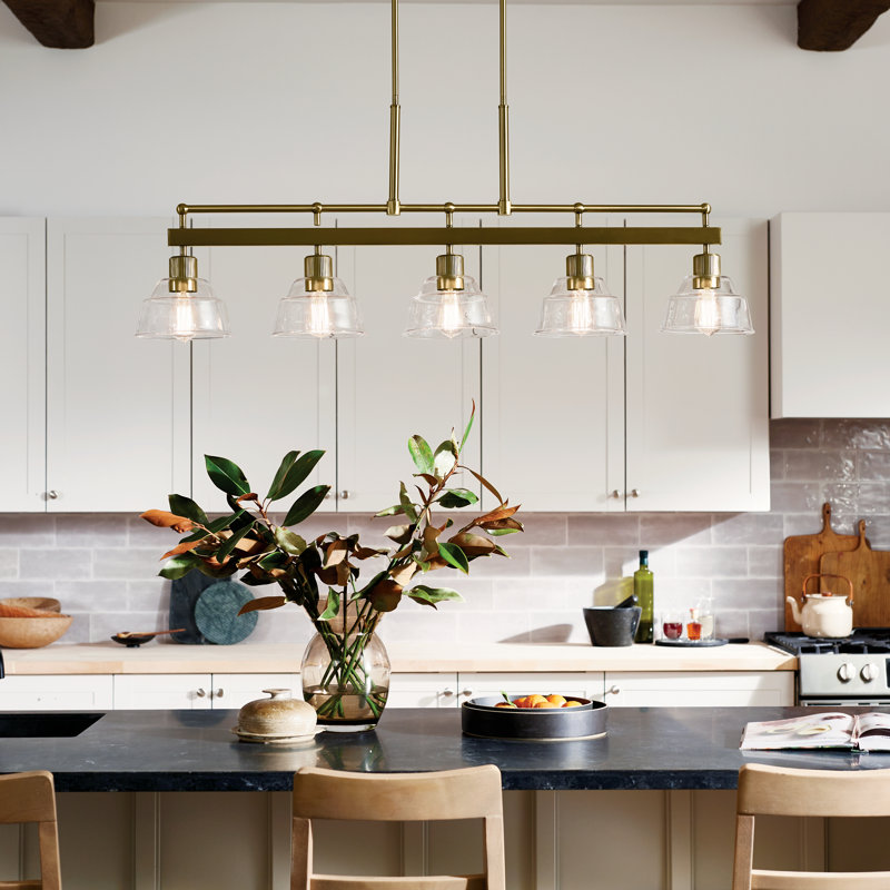 Lustre linéaire Aneria 5Lt, Laiton naturel