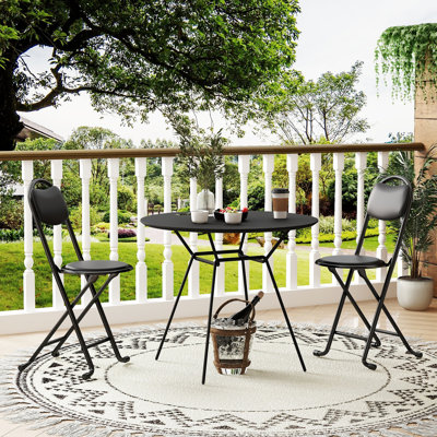 2pcs Portable Folding Chairs With Back, Padded Cushions, Ideal For Various Settings - Compact Design Storage, Metal Tubing, X Legs Stability, Footrest Relaxation, Easy To Clean Pu Leather, 17" Seat