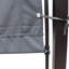 Housse de remplacement pour auvent pour pergola courbée 12 x 9 pi en gris. Le matériau offre une protection, une résistance à l'eau et à la décoloration. Abat-jours rétractables pour une protection solaire personnalisée. Assemblage simple
