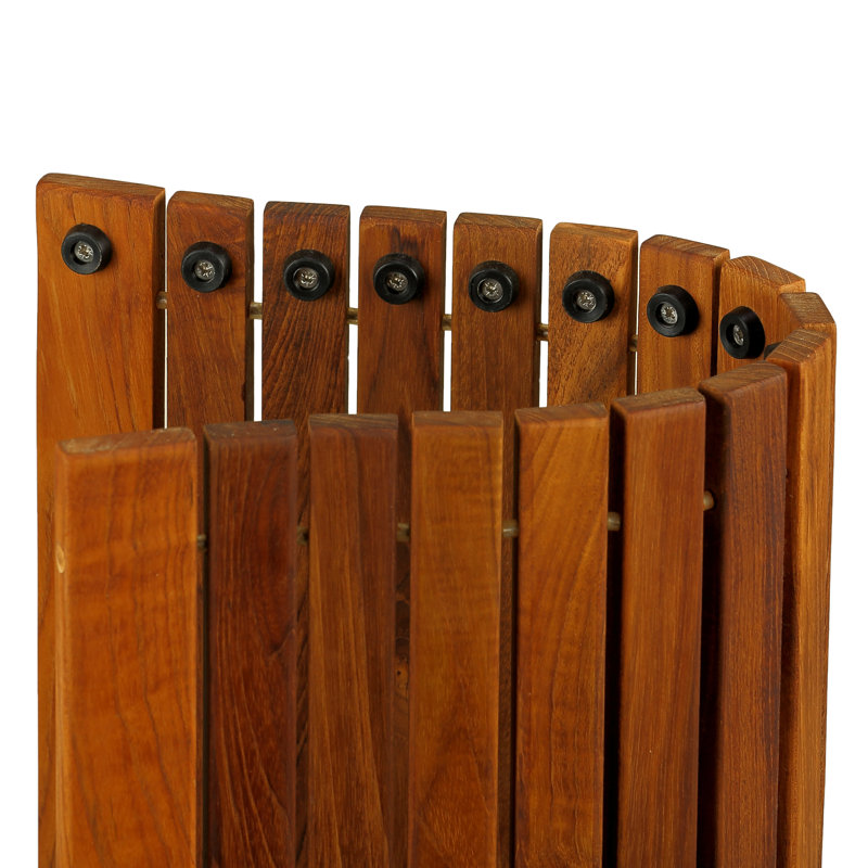 Large Amber Teak Wood Roll-Up Bath Mat