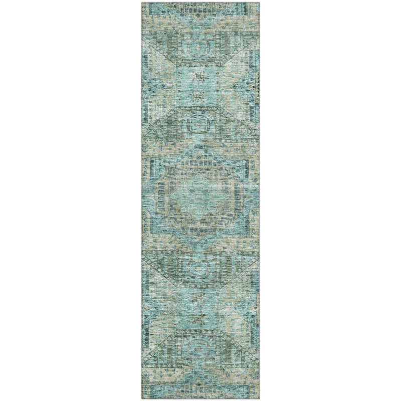 Premium Machine Washable Alaina AMF1929 Global Rug, Runner 2'3" x 7'6"