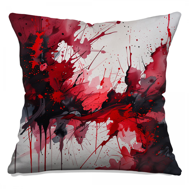 Coussin Red Splatter, 26 x 26 inches