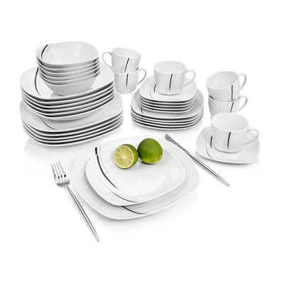 Alyas 36 Piece Dinnerware Set, Service for 6