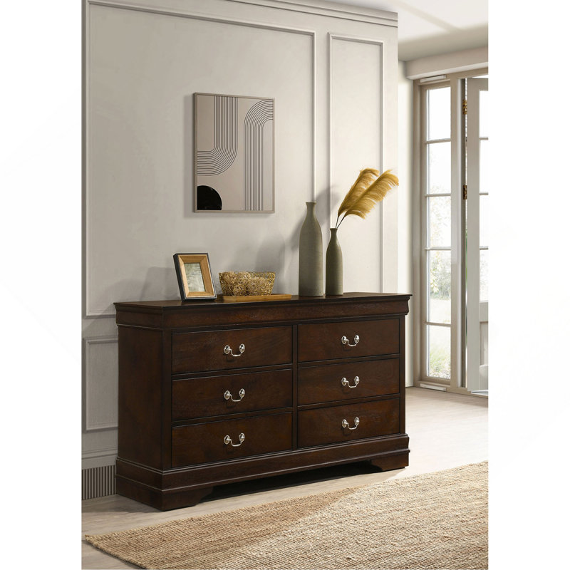 Commode moderne à 6 tiroirs, Cappuccino