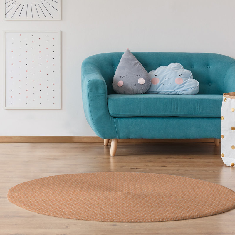 Chenille Geometric Indoor Rug, Round 5'