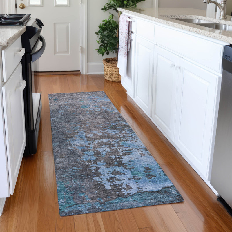 Premium Machine Washable Mehara AMF1702 Abstract Rug, Runner 2'3" x 7'6"