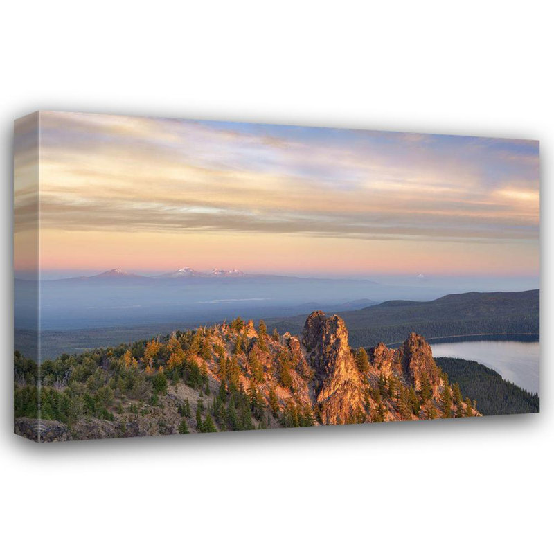 Toile tendue avec châssis photo Loon Peak®: Sunrise from Paulina Peak