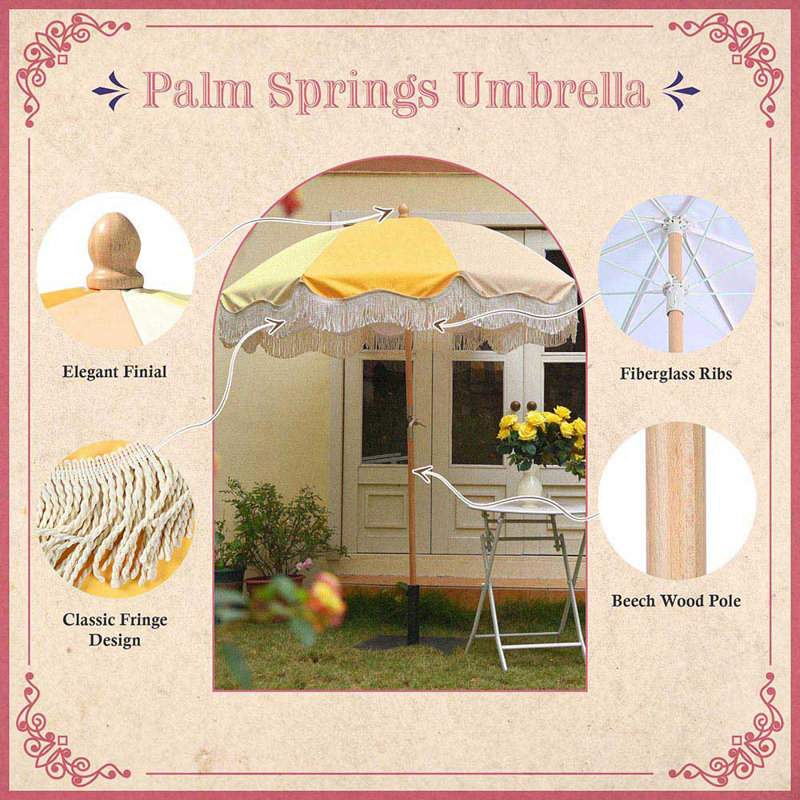  Parasol de marché pour terrasse, parasol inclinable Palm Springs, Mojito, Beige/vert