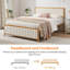 Metal Platform Bed Frame With Upholstered Headboard And Footboard, Heavy Duty Steel Slats Platform Bed, No Box Spring Needed-912214697-912214702