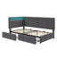3ft Single Daybed with 2 Drawers, LED Light and USB Charging
