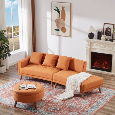 Canapé modulaire 2 pièces avec repose-pieds