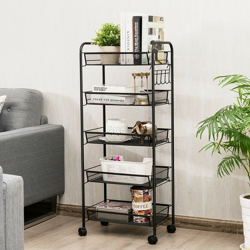 Audri Metal Bathroom Shelves, Black