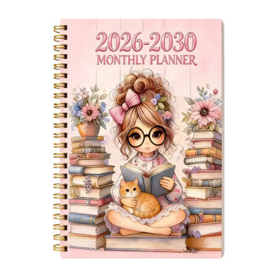 a Notebook 2026-2030 Monthly Planner 5Year Monthly Notebook Cute Book Girl Vintage Floral Cover