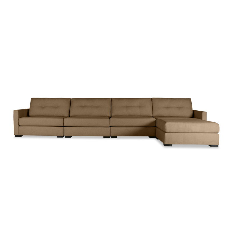 Bruan Upholstered L-Shaped Sectional, Right Hand Facing, Grey Revolution®