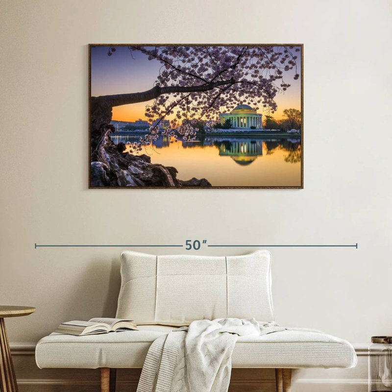 Printemps Washington DC, Cadre flottant noyer, 40 po x 27 po