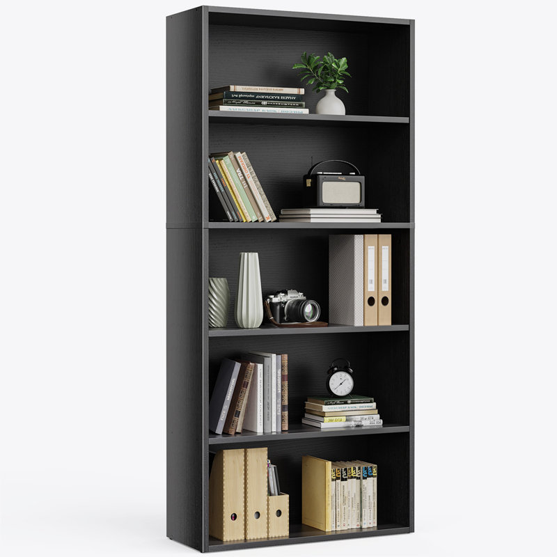 Bibliothèque industrielle, (6 tablettes) H 63 po x l 23,8 po x P 9,2 po, Noir