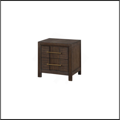 Modern Style 2-Drawer Nightstand Made With Wood In Walnut