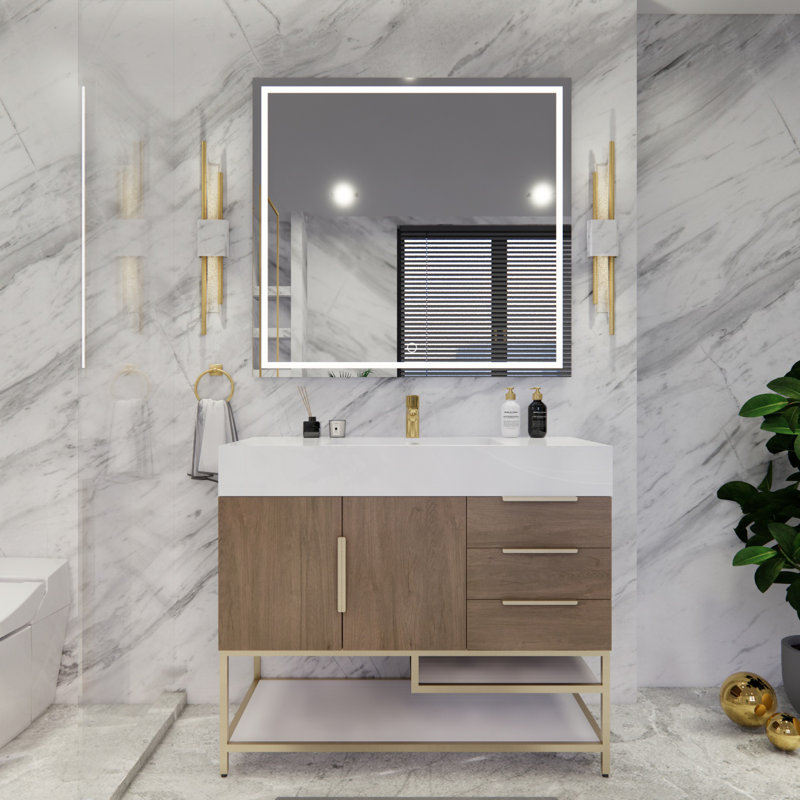 Ensemble de meuble-lavabo simple 41,5 po Glasgow, Chêne clair