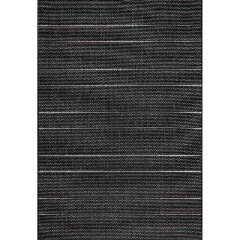 Randall Striped Machine Woven / Power Loomed Indoor/Outdoor Patio Rug, Rectangle 6'3'' x 9'2''