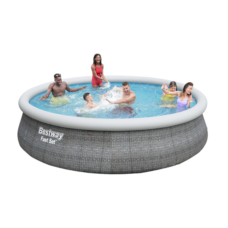 Bestway 15' Round PVC Above Ground Inflatable Pool Set